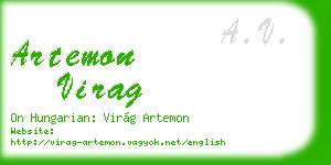 artemon virag business card